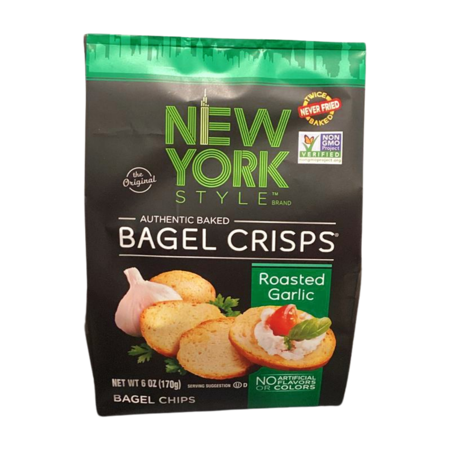 Roasted Garlic Bagel Crisps