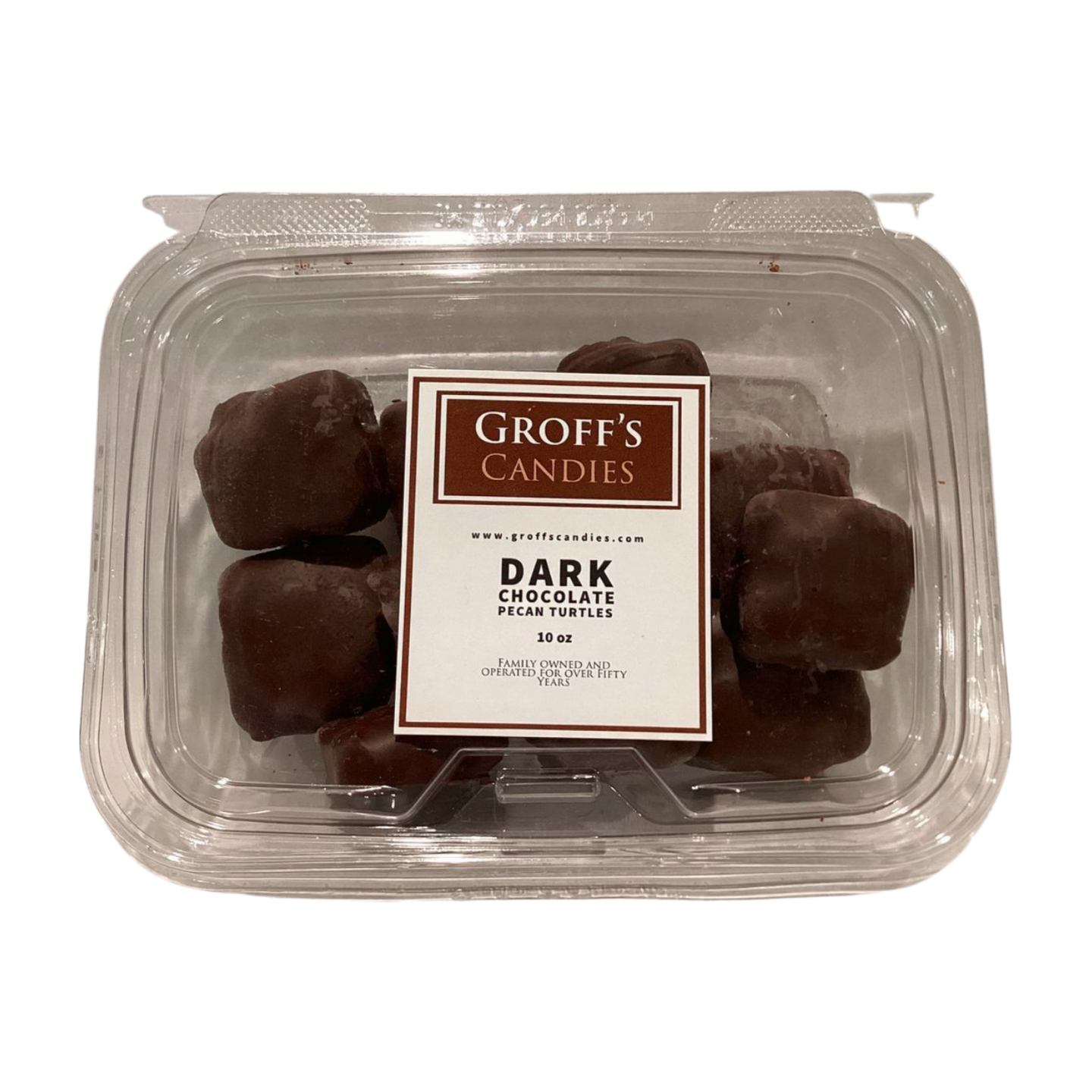 Groff’s Candies Dark Chocolate Pecan Turtles